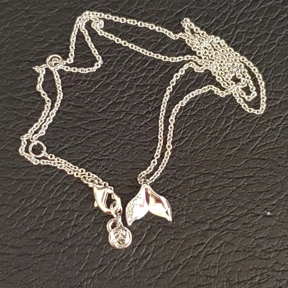 Spartina 449 Sea La Vie Necklace Mermaid Tail Silver Plated Crystal Accents - Picture 3 of 6